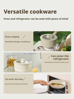 Ensemble de 4 ustensiles de cuisine en granit durables avec poignées amovibles, comprenant une poêle antiadhésive, un wok et une casserole, pour la cuisine domestique