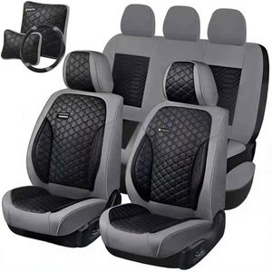 Ensemble complet de housses de siège de voiture 16 pièces en cuir Nappa, style professionnel, toutes saisons - Product Image 5