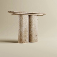 Table console moderne autoportante en marbre vert de la forêt tropicale Table console en marbre vert naturel