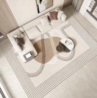 Tapis élégant en laine personnalisé, lavable, doux, antidérapant, pour salon, chambre, bureau et usage de prière