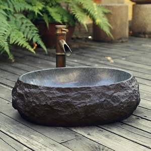 Lavabo de baño de hotel moderno de piedra sólida elegante para baños de apartamentos minimalistas - Product Image 2