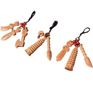Peach Wood Scholar Pen Tower <b>Keychain</b> Wenchang Pagoda Pendant Portable Home Decor Gift For Colleagues Friends - Product Image 5