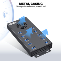 Base de Conexión USB 3.0 de 10 Puertos Sipolar A-423, 120W 2A, Carga Rápida y Transferencia de Datos Estable para SSD y Gestión de Teléfonos