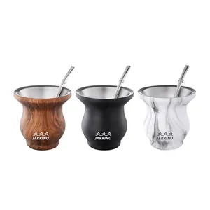 South America Popular Metal Stainless Steel Yerba Mate Mug Yerba Mate Gourdg With Stainless Straw