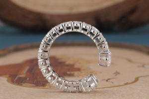 Bague élégante en or 14 carats avec diamant synthétique pour femme, bague de fiançailles avec diamant créé en laboratoire, bijoux fins, cadeau d'anniversaire de mariage - Product Image 5