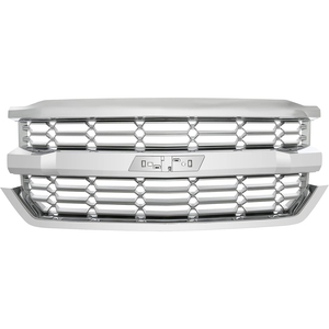 Calandre de pare-chocs avant pour <span class=keywords><strong>Chevrolet</strong></span> <span class=keywords><strong>Silverado</strong></span> 1500 LT 2016 <span class=keywords><strong>2017</strong></span> 2018 sans pack <span class=keywords><strong>Z71</strong></span> sans pack d'apparence calandre chromée 84056776 - Product Image 1