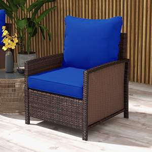 Juego de cojines para sillas de exterior, 26 x 26 pulgadas, cuadrados, azul sólido, almohadas de repuesto para muebles de jardín, uso durante todas las estaciones - Product Image 2
