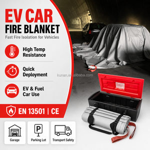 Manta Ignífuga para Vehículos Eléctricos Kunan Tunnel, 20 pies x 30 pies, Protección Profesional Contra Incendios para Emergencias en Carretera - Product Image 5