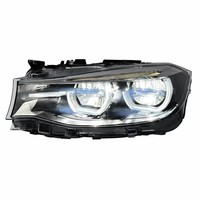 Ensemble de phares LED automatiques pour BMW Série 3 GT F34 2013-2020, double anneau halo, yeux d'ange, feux de jour DRL, blanc jaune