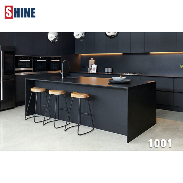 Wholesale Black/Grey Polished Quartz Solid Surface for Kitchen Countertop