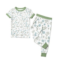 Vêtements pour bébé en bambou imprimés sur mesure, fournisseur de vêtements brodés, respirants, manches courtes, pantalon long, combinaison de sommeil pour bébé, ensemble de pyjamas en bambou pour bébé