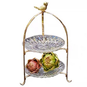 3 livelli torre del tè pomeridiano frutta cibo espositore torta stand con lastra di vetro - Product Image 5