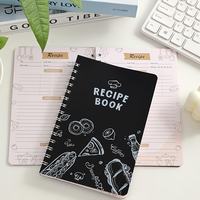 Planificateur de recettes en papier noir 2026, journal de recettes en PVC noir de 48 feuilles avec autocollants, planificateur d'alimentation saine, organisateur de repas quotidiens