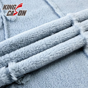 KINGCASON fabrication en Chine respectueux de l'environnement durable moelleux OEKO Standard 100 couleur unie Jacquard fausse fourrure pour pantoufles - Product Image 3