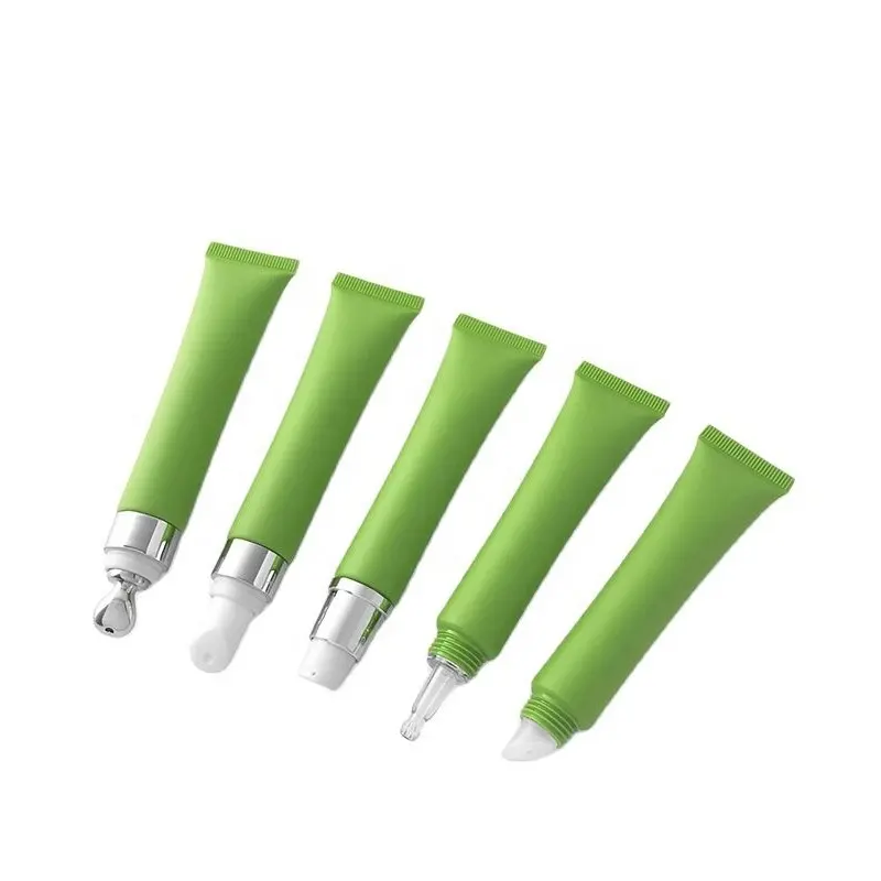 20g Airless Pump Lotion Squeeze Tube Matte Green Squeeze Lip Gloss Tubes Eye Cream Massage Refillable Cosmetic Soft Plastic Tube