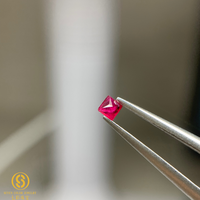 1.3 mm-1.7 MM merah Ruby grosir 5A persegi potongan Putri, merah darah gelap Ruby, harga dengan batu safir.