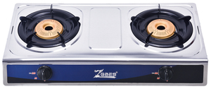 Table de cuisson à gaz 2 brûleurs en acier inoxydable, cuisinière à gaz double pour usage domestique, hôtelier et extérieur, brûleur en fer durable - Product Image 2