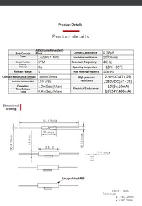 Original GPS-14B 14mm <strong>Reed</strong> <strong>Switch</strong> Plastic Sealed Anti-interference Normally Closed Type <strong>Magnetic</strong> Induction <strong>Switch</strong> - Product Image 3
