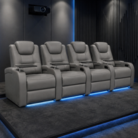 Fauteuil inclinable électrique à double moteur en cuir pleine fleur, extensible, zéro gravité, avec appui-tête et port USB, pour home cinéma, appartement et centre commercial