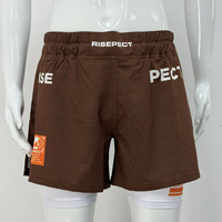 Short MMA double couche mi-long avec soutien intérieur serré et ceinture réglable Séchage rapide Respirant