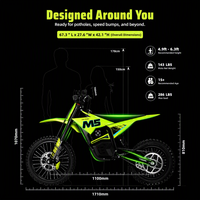 Moto tout-terrain électrique EM5 Pro 5600W 60V 27Ah, double suspension robuste, freins hydrauliques, roues 17/14