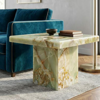 Table basse convertible pour salon Cammy Stone Nordic Simple Modern Natural Green Onyx Natural Cave Solid Marble Top