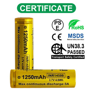 अच्छी गुणवत्ता वाली वेसेल inr14500 f12 <span class=keywords><strong>3</strong></span>.7v 1250mah 3a लिथियम आयन 14500 छोटे फ्लैशलाइट के लिए रिचार्जेबल बैटरी - Product Image 4