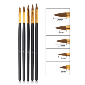 Pinceau à ongles en poils purs 100% Sable Kolinsky pour la sculpture acrylique, avec logo personnalisé, pour l'art des ongles professionnel - Product Image 2