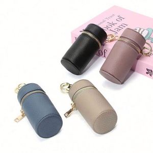 Custom Promotion Zipper Lipstick Case Genuine Leather Travel Cosmetics Bag Gift Keychain <b>Small</b> <b>Wallet</b> Storage Coin Purse Bag - Product Image 2