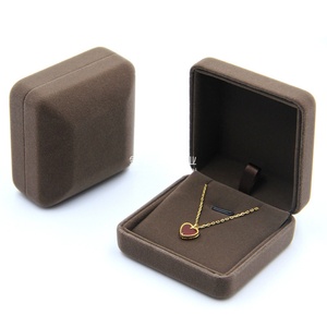 Handmade Brown Velvet Jewelry <b>Display</b> <b>Box</b> Modern Square Style for Rings Earrings and Bracelets Available for Sale - Product Image 3