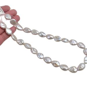 Collier de perles baroques semi-finies, perles irrégulières naturelles en forme de graines de melon, perles œil de cheval, perles dispersées, bijoux DIY colorés - Product Image 5