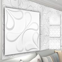 Panneau mural 3D en PVC blanc, imperméable, résistant à l'humidité, décoratif géométrique, pour salon, hôtel, villa
