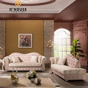 高端现代设计天鹅绒花卉织物客厅家具钻石纽扣簇绒室内装潢切斯特菲尔德沙发