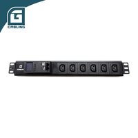 Gcabling Bandeau de prises de distribution rackable 220 Volts, protection contre les surtensions murale, multiprise de qualité avec prises EU C13 et US, PDU