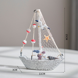 <span class=keywords><strong>Mini</strong></span> Modelo de Velero Adorno Náutico para el Hogar Barco Hecho a Mano Artesanía en Madera - Product Image 4