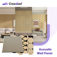 Losange MDF fibre de polyester latte de bois mur plafond acoustique 3D panneaux insonorisants avec suppression du bruit