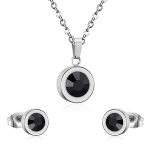 Asonsteel Stereoscopic Round Zircon Circle Pendant Necklace Earrings Brand <b>Women</b> <b>Jewelry</b> <b>Set</b> - Product Image 5
