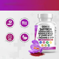 OEM/ODM Marque distributeur Extrait de safran Supplément Safran Ashwagandha Capsules