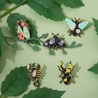 Pin esmaltado de escorpión escarabajo para chaquetas, insignia de Metal, broche de solapa para insectos, bolso de ropa