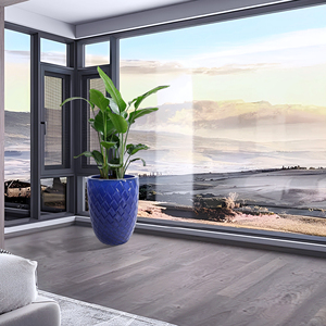 Lọ hoa gốm, chậu cây hiện đại cho sân, vườn, bệ cửa sổ-màu xanh đậm - Product Image 4