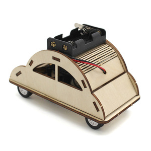 Kit éducatif Voiture en bois DIY STEM avec fonction de rotation motorisée Jouet d'expérimentation scientifique - Product Image 2