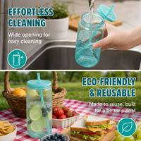 Gobelets en plastique personnalisés pour événements promotionnels, durables, 16 oz, réutilisables, avec pailles en plastique colorées