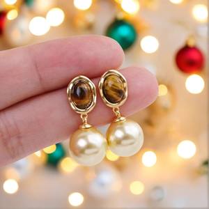 Boucles d'oreilles en argent S925 22524, accessoires de mode pour femmes, perles DIY avec perles de 9 à 13 mm et support vide - Product Image 1