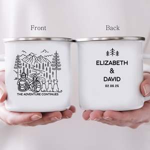 Tasses en émail réutilisables portables de 350 ml avec bord blanc, emballage <span class=keywords><strong>personnalisé</strong></span>, design par sublimation, petites quantités acceptées - Product Image 2