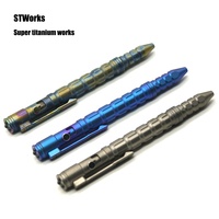Stylos à bille EDC usinés CNC, stylo à action par boulon en titane usiné par électroérosion à fil