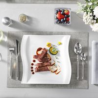 Assiettes de Table Carrées en Porcelaine Céramique Blanches Classiques et Élégantes pour Hôtels Restaurants et Décoration de Luxe