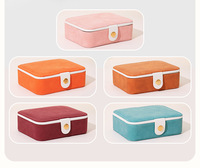 LG7312 Boîte à bijoux de voyage simple faite à la main en cuir PU avec doublure en daim, mini-organisateur, couleur et logo personnalisables, rangement pour femmes et filles