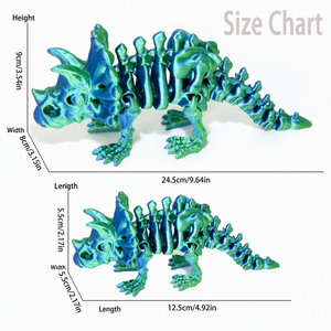 Figura articulada de esqueleto de Triceratops impresa en 3D con articulación de cuerno, juguete de escritorio flexible para destensar el estrés, regalo, producto superventas transfronterizo, para mayores de 7 años - Product Image 5