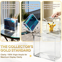 Boîte de présentation TCG personnalisée en acrylique transparent avec protection UV, étui de rangement magnétique N52, support de cartes poli pour comptoir