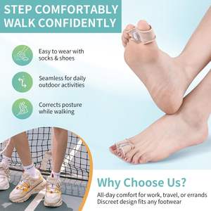 Penyangga Jari Kaki Silikon Gel, Pemisah Bunion, Penyangga Hallux Valgus, Pelurus Jari Kaki, Ortosis untuk Jari Kaki Bertumpuk, Pereda Nyeri - Product Image 5